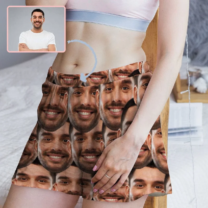 Stylish Women's Clothing Custom Face Women's Pajama Shorts Personalized Seamless Face Sleepwear Shorts Stylish Women's Clothing Custom Face Women's Pajama Shorts Personalized Seamless Face Sleepwear Shorts
