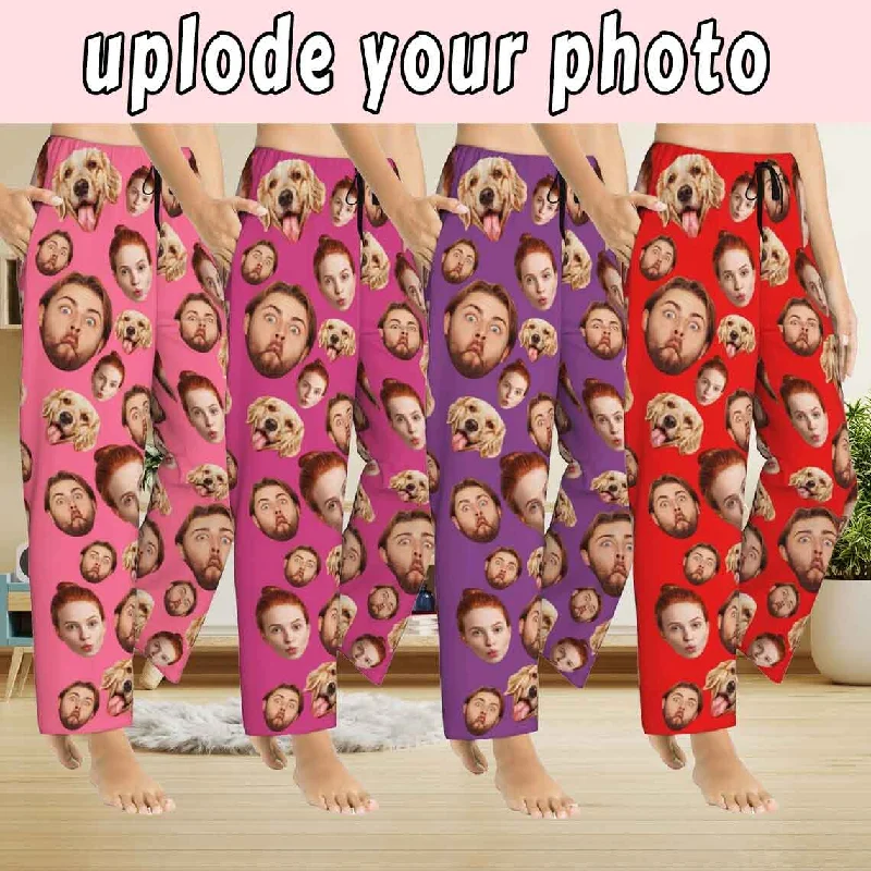 Custom Family Face Slumber Party Unisex Long Pajama Pants Best Gifts for Family