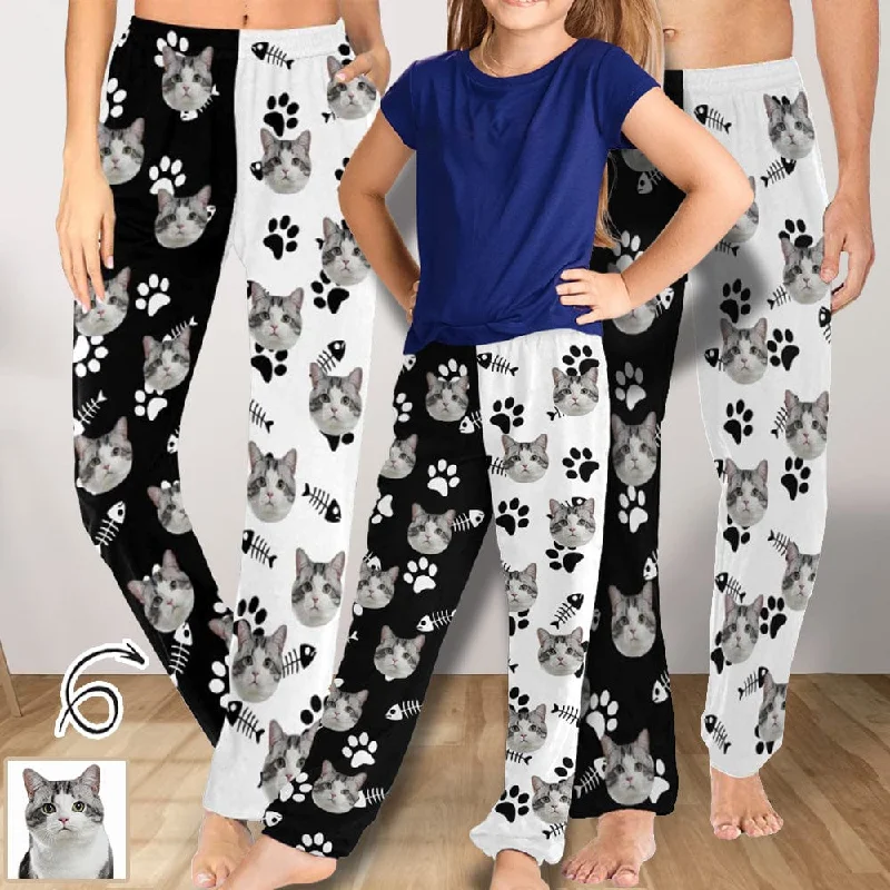 Women's Occasion Wear Apparel Custom Pet Face Black&White Family Matching Long Pajama Pants Personalized Sleepwear Slumber Party Women's Occasion Wear Apparel Custom Pet Face Black&White Family Matching Long Pajama Pants Personalized Sleepwear Slumber Party