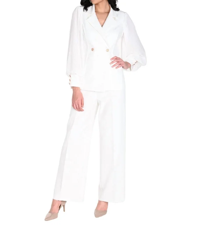 Women's Athletic Apparel Fully Lined Woven Pants In Off White