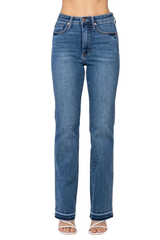 High Waist Tummy Control Slim Bootcut Jean In Blue