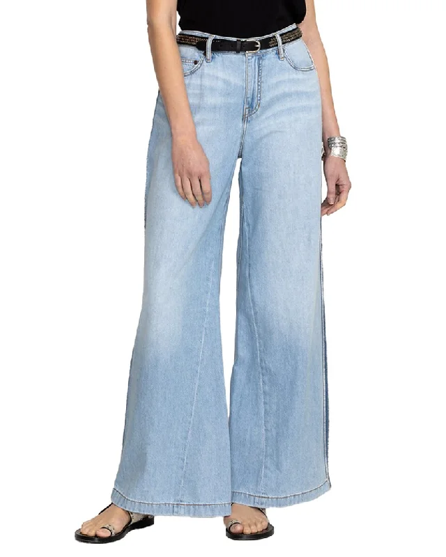 Johnny Was Melanie Blanket Stitch Wide Leg Jean