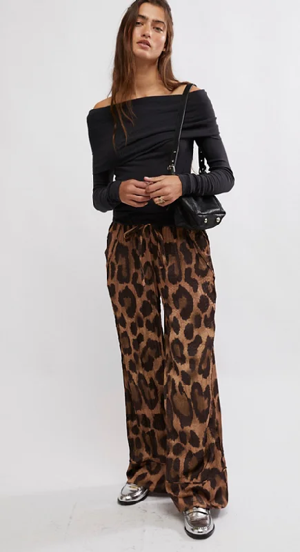 Leopard Satin Cargo Pants by Free People