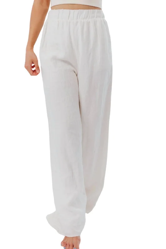 Women's Chic Apparel Lorelei Linen Pants In Off White