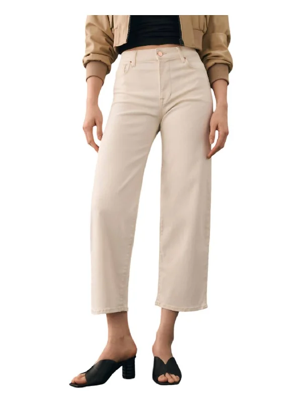 Women's Casual Apparel Malibu High Rise Crop Jeans In Ecru