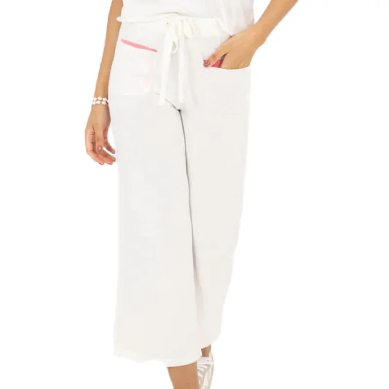 New Barb Lounge Cropped Pant In White