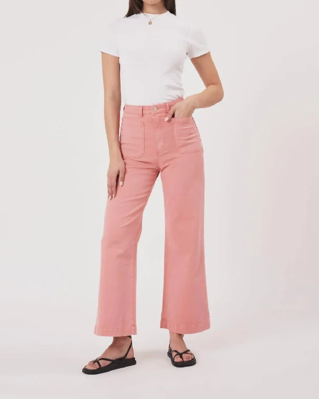 Trendy Athleisure Clothing For Women Sailor Peach Drill Jeans