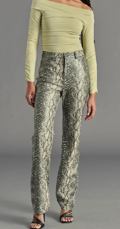 Vegan Leather Snakeprint Pants by Steve Madden