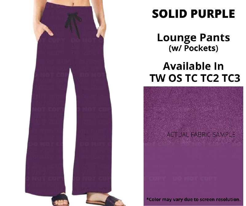 Solid Purple Full Length Lounge Pants