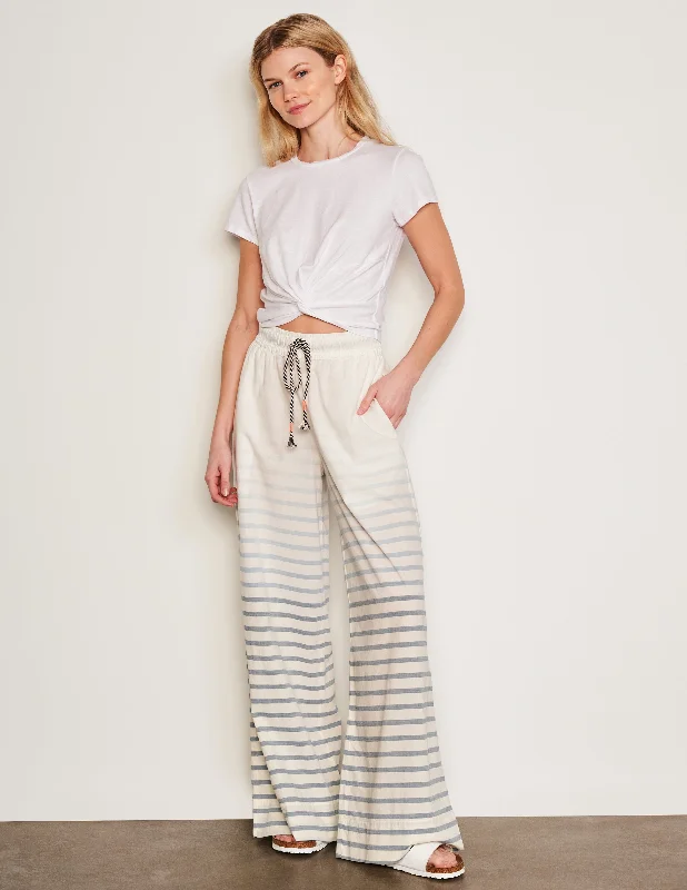 Women's Elegant Apparel Sundry Changing Tide Stripe Wide Leg Pant in Deep Navy