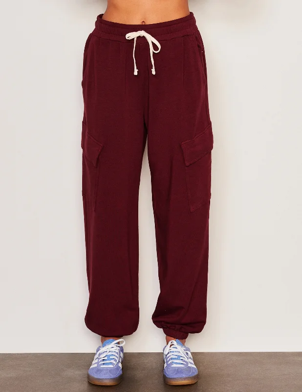 Women's Activewear Apparel Sundry Lounge Cargo in Bordeaux