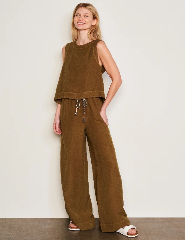 Women's Luxury Apparel Sundry Wide Leg Pant in Olive