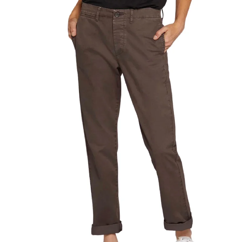 Women's Comfortable Apparel The Captain Trouser In Brown Gravel