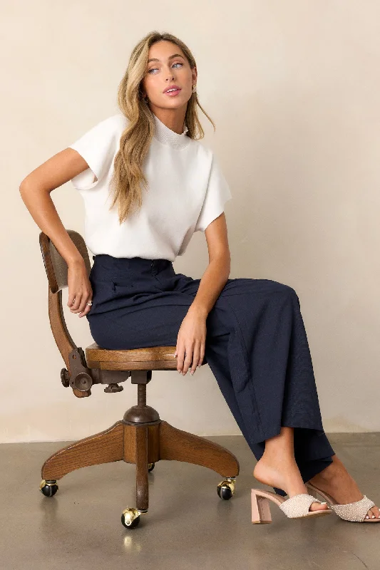 Sustainable Women's Apparel The Truth Is Navy Straight Leg Pants