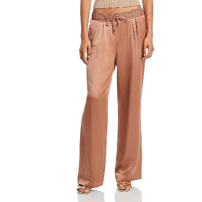 Tinesia Womens Pleated Drawstring Wide Leg Pants