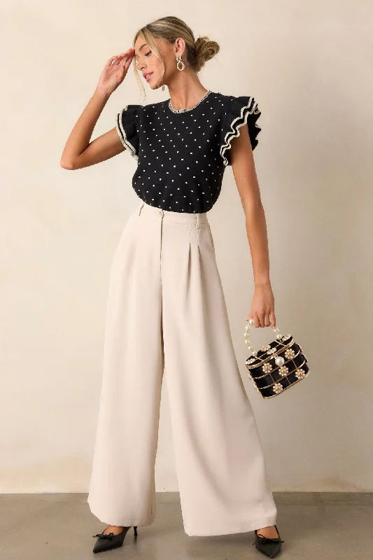 Women's Evening Apparel Willow Tree Light Taupe Wide Leg Pants